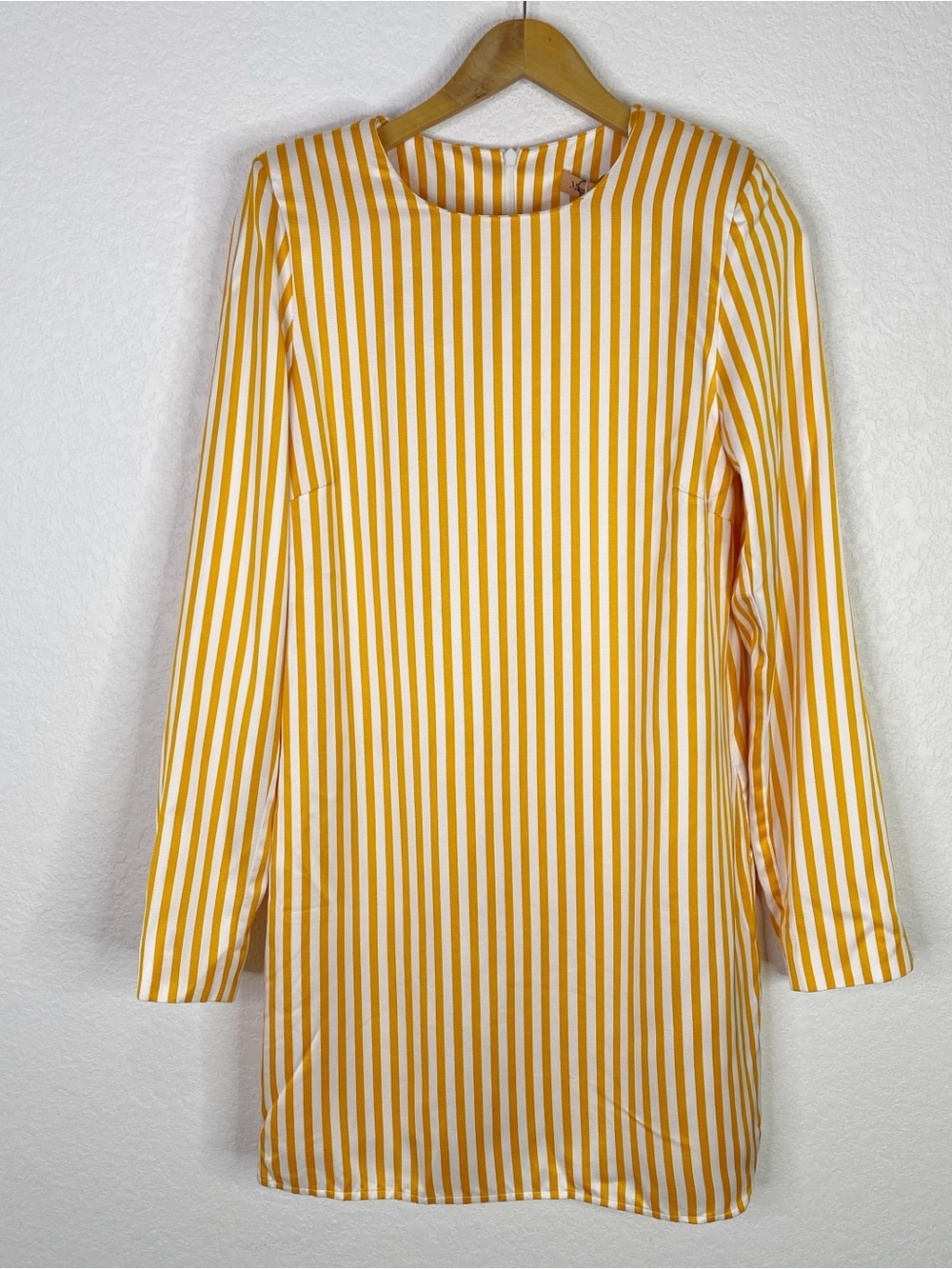 Maggie Marilyn Orange and White Striped Long Sleeve Dress